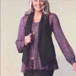 CAbi Eclipse Elegant Black Vest. Size MEDIUM